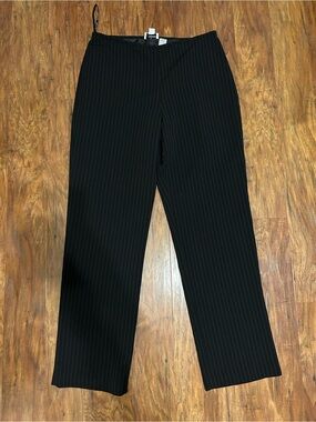 Black and Tan Pinstripe Wide-Leg Trousers Mob-wife Flapper 20s Aesthetic